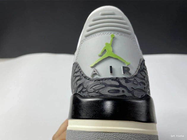 1st Kicks Jordan 3 Air Chlorophyll 136064-006 Retro 0808